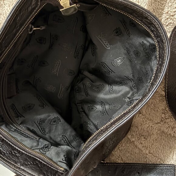 Authentic Gucci GG Dark Brown Guccissima Messenger Crossbody Bag Dust Bag & Tote - Picture 14 of 16